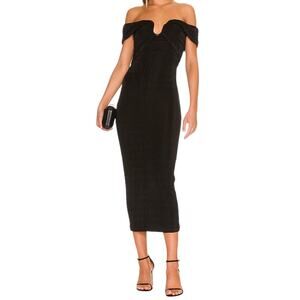 MISHA Maylee Off Shoulder Dress Black Size XXS